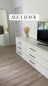 Video thumbnail for IKEA HACK: you can use push the malm 3 or 6 drawer dresser together add your own hardware to make a custom dresser with so much storage! #ikeahack #diy #storage #interiordecor #homestyle #storagehack #minimalhome