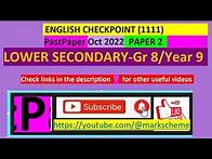 Video thumbnail for 2022 October-1111-02-english checkpoint-lower secondary-grade8-year9-full answered with explanation