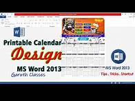 Video thumbnail for Printable Calendar Design 2024 Using Microsoft Office Word Full Tutorial