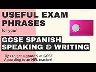 Video thumbnail for USEFUL EXAM PHRASES FOR YOUR GCSE SPANISH SPEAKING AND WRITING EXAM!