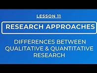 Video thumbnail for LESSON 11 - DIFFERENCES BETWEEN QUALITATIVE AND QUANTITATIVE RESEARCH APPROACHES
