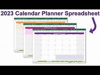 Video thumbnail for 2023 Calendar Template | 2023 Monthly & Full Year-at-a-Glance | Printable Planner Excel Spreadsheet