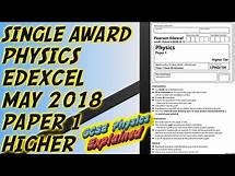 Video thumbnail for 2018 Physics Higher Paper 1 Triple Edexcel