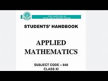 Video thumbnail for Class 11 Applied mathematics book pdf | all chapter's and marking scheme