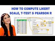 Video thumbnail for HOW TO COMPUTE LIKERT SCALE, T-TEST & PEARSON R