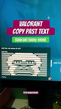 Video thumbnail for Valorant Copy paste text trick, Send funny emoji text in valorant chat, Valorant