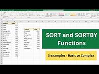 Video thumbnail for Excel SORT and SORTBY Functions - 3 Examples of Excel Sort Formulas