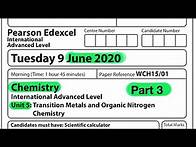 Video thumbnail for A level | Chemistry | Unit 5 | Edexcel | June 2020. Part 3 of 3