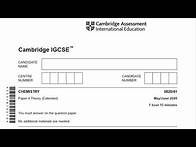 Video thumbnail for IGCSE Chemistry paper 41 (0620) May/June 2020 (Complete Explanation and Answer)