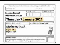 Video thumbnail for IGCSE Mathematics January 2021 - 4MA1/1H