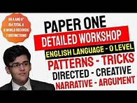 Video thumbnail for English Language O Level (1123) | Comprehensive Workshop For Final Preparation Paper 1 | Hunain Zia