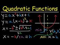 Video thumbnail for Graphing Quadratic Functions in Vertex & Standard Form - Axis of Symmetry - Word Problems