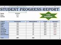 Video thumbnail for how to make student progress report |progress report of student | student report card in excel