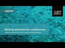 Video thumbnail for Writing an Abstract for a Conference or Symposium