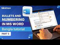 Video thumbnail for 05- Bullets and Numbering in MS Word | How to Insert Bullets | Bangla Tutorial | Sikkhon
