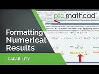 Video thumbnail for Formatting Numerical Results in Mathcad Prime