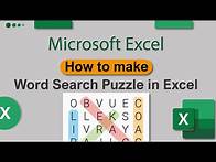 Video thumbnail for How to Create a Word Search Puzzle in Excel - Step By Step Tutorial