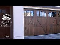 Video thumbnail for Before & After - Carriage House Vineyard French Country Wood Garage Door | Right Way Garage Doors