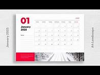 Video thumbnail for 2025 Monthly Calendar PowerPoint Template Free Download by mslides A4 landscape