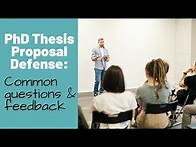 Video thumbnail for PhD Thesis Proposal Defense: Questions & Comments