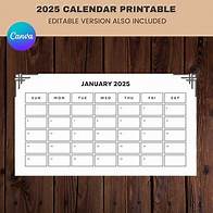 Video thumbnail for 2025 Calendar Printable, Printable Calendar, Editable Calendar, 2025 Calendar, 2025 Planner, Monthly Calendar, PDF - Etsy