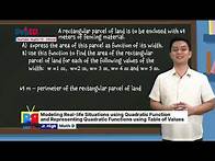 Video thumbnail for Grade 9 Math Q1 Ep 11 Modeling Real-life Situations using Quadratic Function