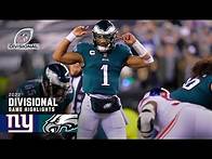 Video thumbnail for New York Giants vs. Philadelphia Eagles | 2023 Divisional Round Game Highlights