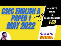 Video thumbnail for Csec English A Paper 1 May 2022
