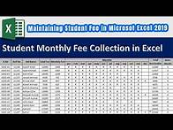 Video thumbnail for How to Create Monthly Student Fee Collection Sheet in Excel 2019 | Maintain student fee in Excel