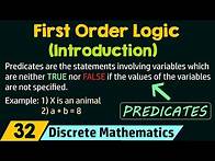 Video thumbnail for Introduction to First Order Logic