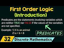 Video thumbnail for Introduction to First Order Logic