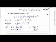 Video thumbnail for EDEXCEL IAL WMA14 P4 new Sample Assesment Paper Q3 Partial Fractions Integration