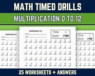 Video thumbnail for Multiplication Facts 0 to 12 Worksheets, Multiplying Practice Timed Drills, 3rd 4th 5th Grade, Elementary Math Speed Test, Printable PDF - Etsy