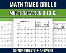 Video thumbnail for Multiplication Facts 0 to 12 Worksheets, Multiplying Practice Timed Drills, 3rd 4th 5th Grade, Elementary Math Speed Test, Printable PDF - Etsy
