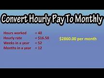 Video thumbnail for How To Calculate, Convert Monthly Salary, Earnings, Pay From Hourly Pay Rate - Formula Monthly Pay