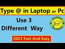 Video thumbnail for Three Ways to Type the At Symbol @ on a Laptop Keyboard