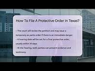 Video thumbnail for How To File A Protective Order In Texas? - CountyOffice.org