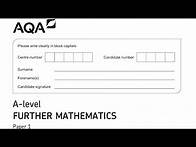 Video thumbnail for AQA A-level Further Mathematics Paper 1 June 2019 - Detailed Walkthrough Part 5