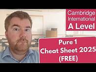 Video thumbnail for A-Level Maths Pure 1 2025 Cheat Sheet: What You Need To Know