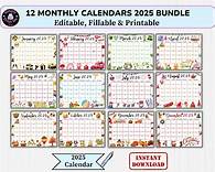 Video thumbnail for Editable Fillable Monthly Calendar 2025 Bundle From January to December, Kid Printable Classroom Planner, Digital Holiday School Agenda, PDF - Etsy