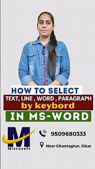 Video thumbnail for how to select text in word , select text in word , shortcut key to select a paragraph #msexcelwire