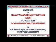 Video thumbnail for ISO-9001:2015 DOCUMENTATION REQUIREMENTS || TQM SERVICES ||