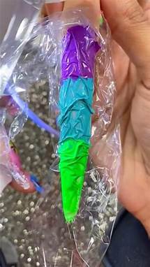 Video thumbnail for Super Bright✨ So Uncomfy ✨ 3 Color Crinkle Effect in Purple, Blue & Neon Green Nail Art 💜 #nails