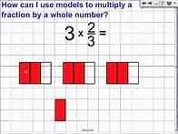 Video thumbnail for Multiply Fractions & Whole Numbers (10.1) Using Fraction Models or Number Lines