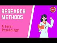Video thumbnail for A Level Psychology - Using Research Methods