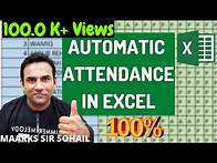 Video thumbnail for attendance sheet in excel with formula fully automatic