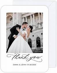 Video thumbnail for Andaz Press 5x7 Inch Personalized Photo Wedding Thank You Cards With Envelopes, Simple Wedding Thank You Card With Message, Custom Message Cards, Fairytale Wedding Thank You Notes Bulk 24 Pack
