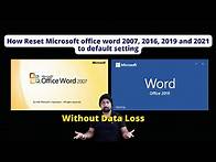 Video thumbnail for How reset Microsoft office word 2007, 2016, 2019 and 2021 to default setting