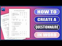Video thumbnail for How to make a questionnaire in Word | QUESTIONNAIRES | Microsoft Word Tutorials