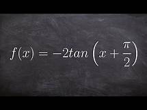 Video thumbnail for Graph the Tangent Equation with a Reflection and Phase Shift